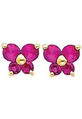 brilliant light red butterfly birthstone earrings for babies